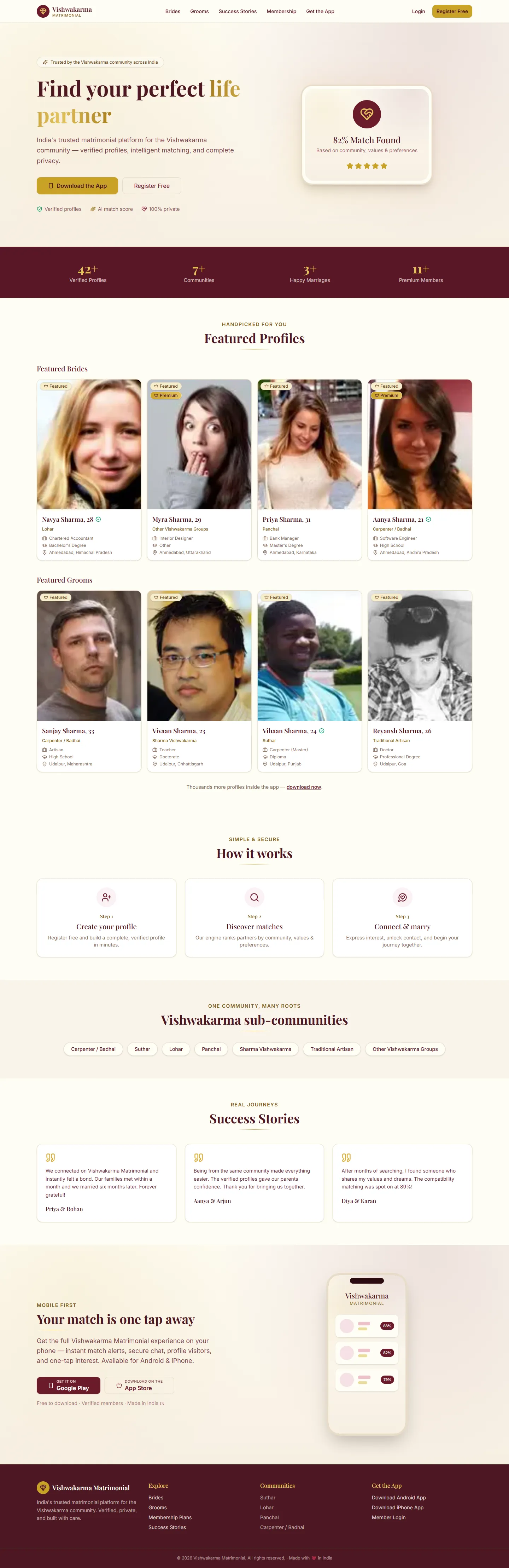 Matrimonial: Matrimony Platform + App, built by KVai